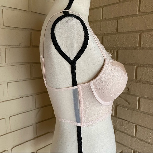 $70 Victorias Secret Very Sexy BOMBSHELL Long Line Push up Bustier Bra 34B Pink - Picture 2 of 5